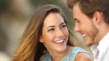 Couple with white teeth