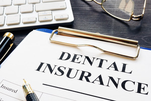 Dental insurance form on a table